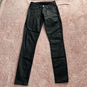 paige black coated skinny denim